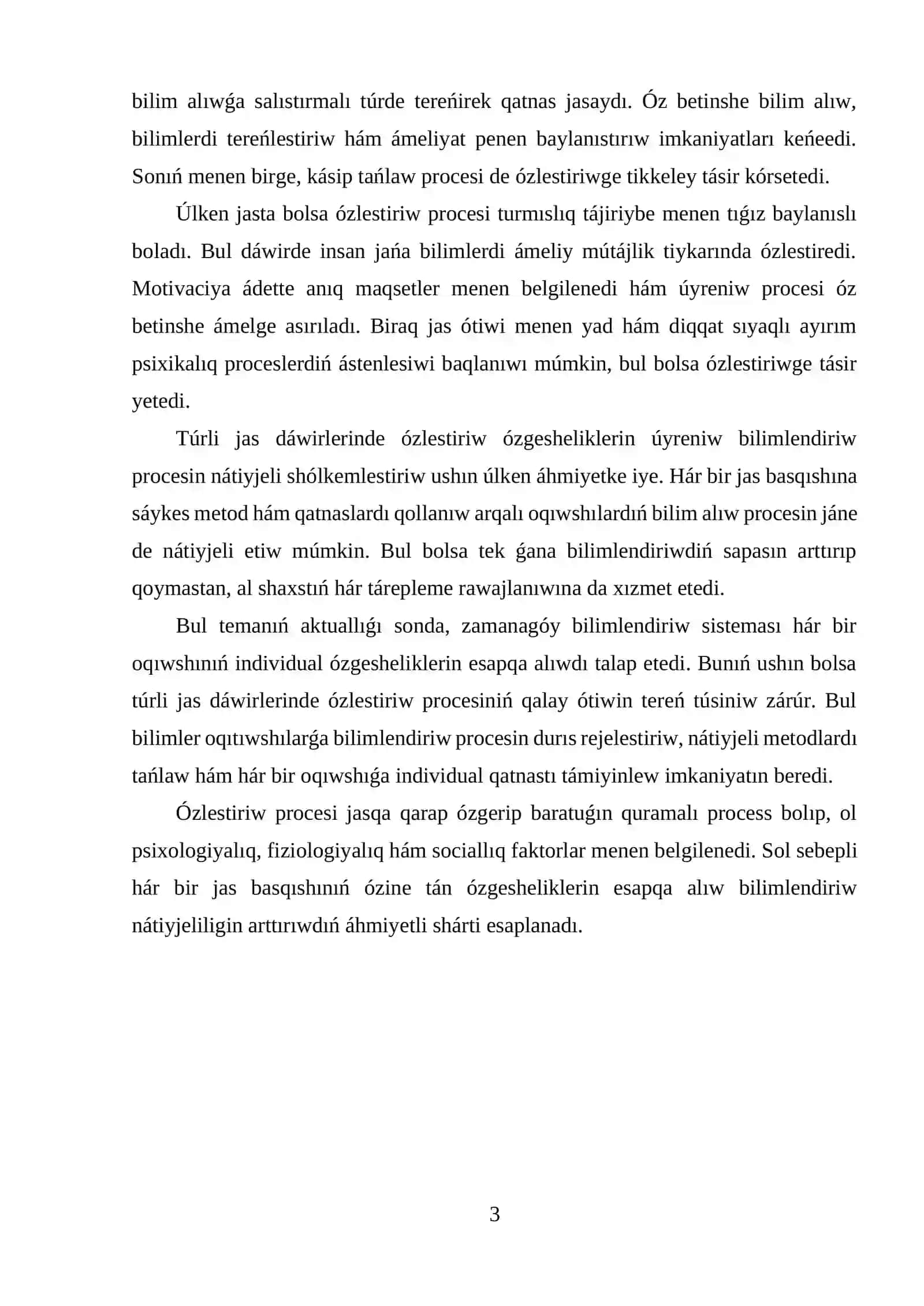 Túrli jas dáwirlerinde ózlestiriw ózgeshelikleri 3