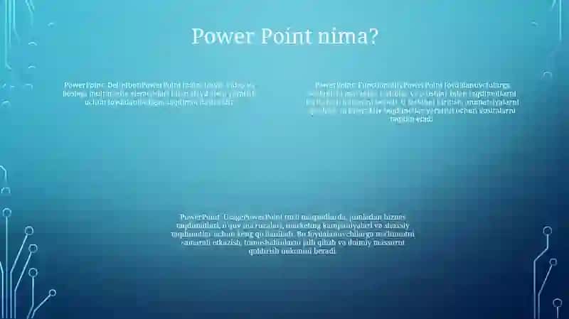 Power Point Dasturi Haqida Tushuncha 3