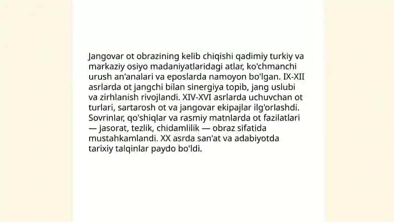Jangovar ot obrazining tarixiy asoslari va badiy tahlili 3