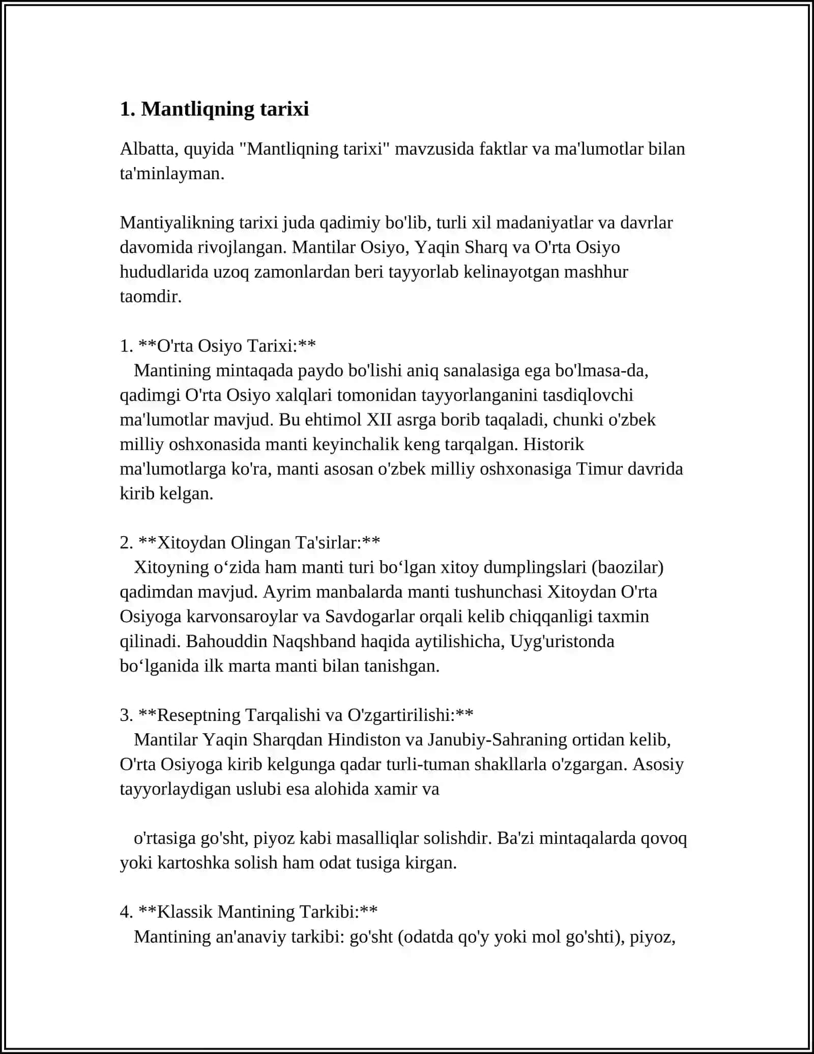 Mantliqning tarixi 3