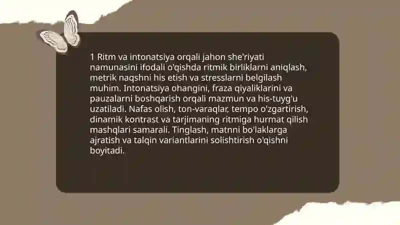 Jahon adabiyoti she'riyati na'munalarini ifodali o'qish 3