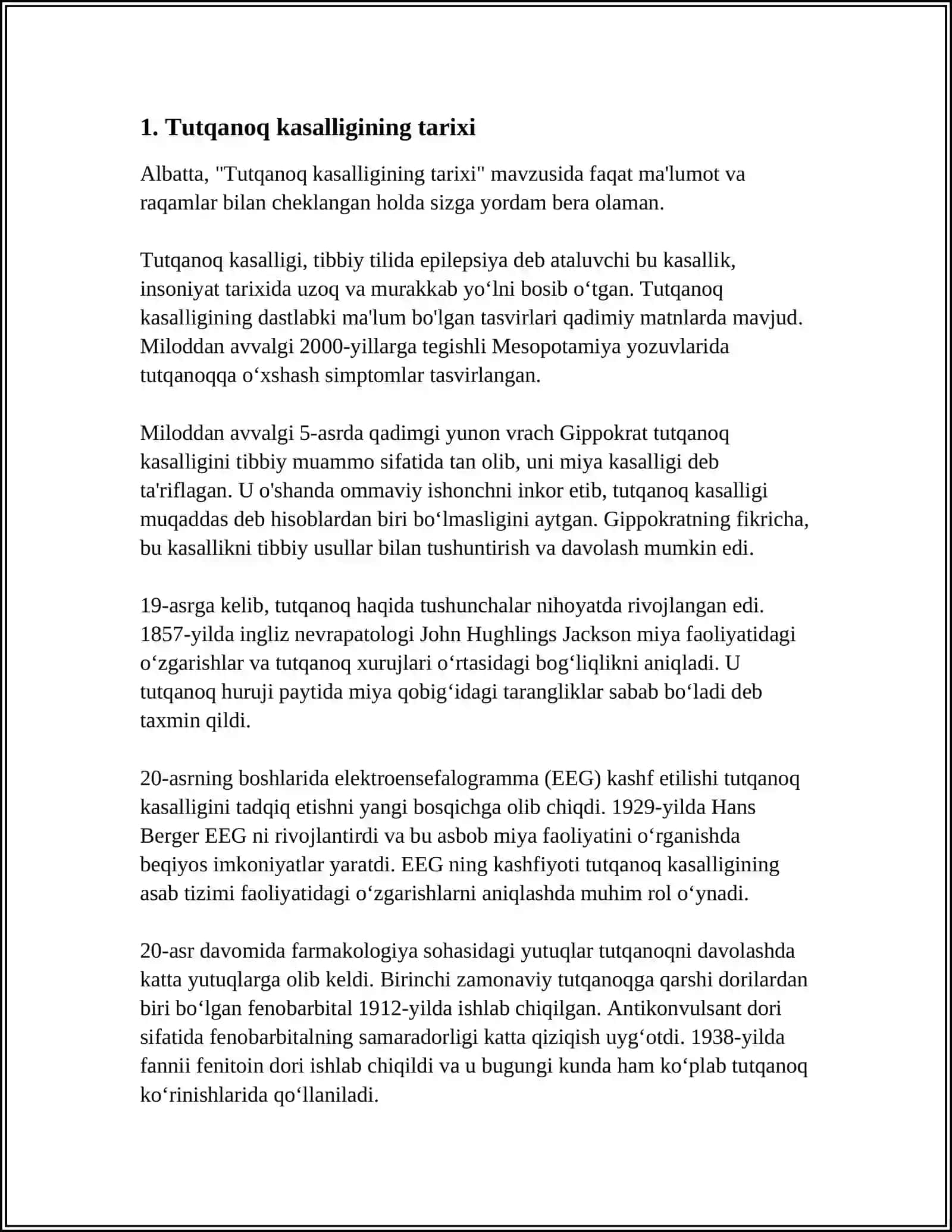 TUTQANOQ KASALLIGINI TARIXI 3