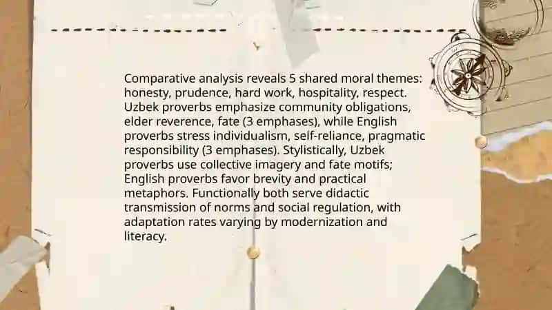 Comparative Analysis of English and Uzbek Proverbs 3