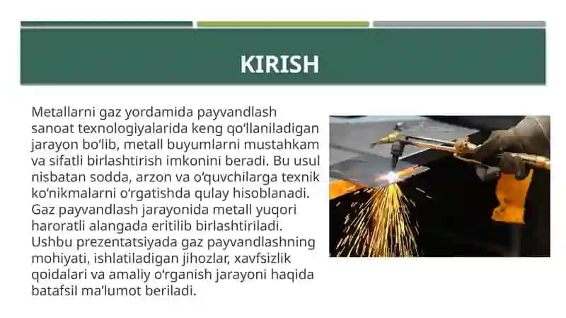 Metallarni gaz yordamida payvandlashni o‘rganish 3