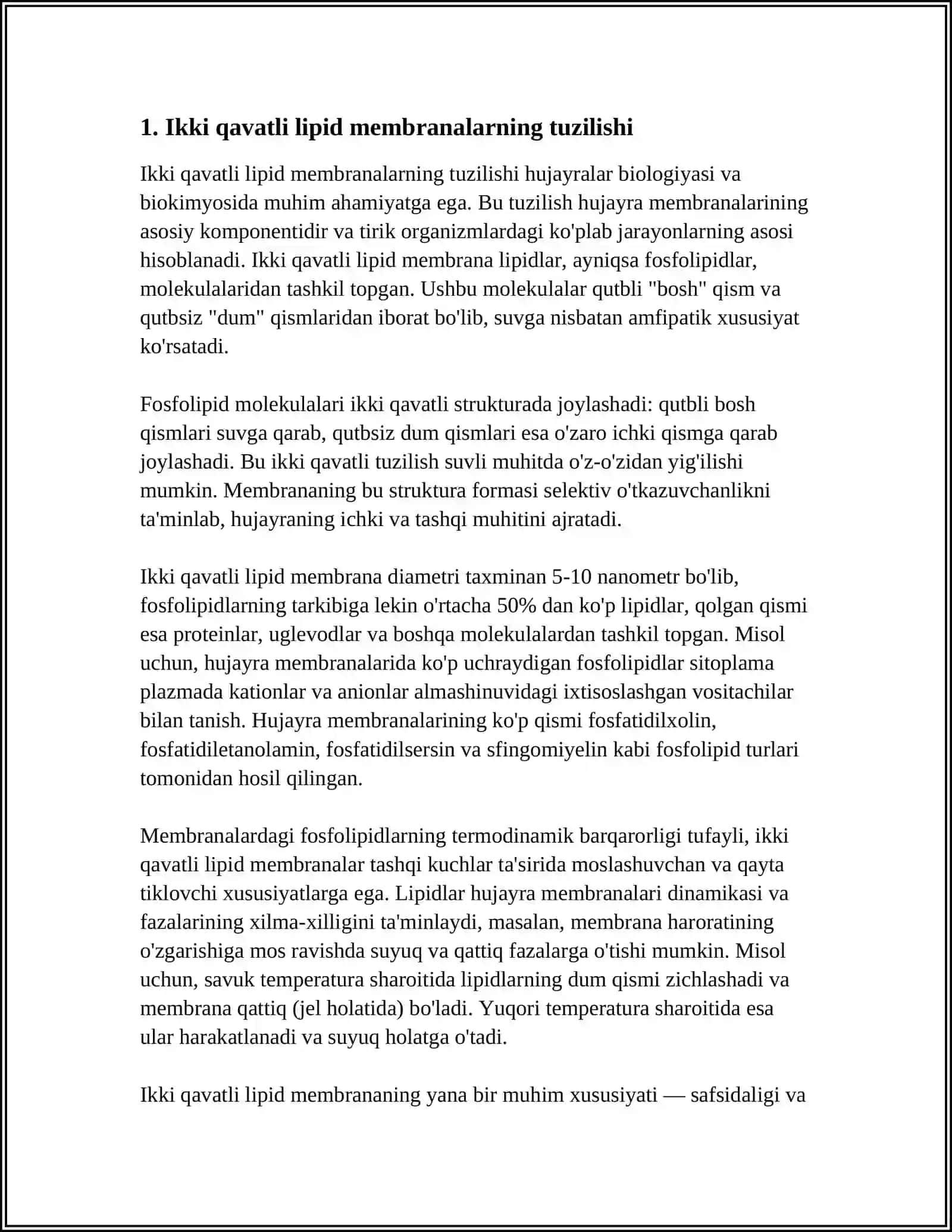 IKKI QAVATLI LIPID MEMBRANALARI 3
