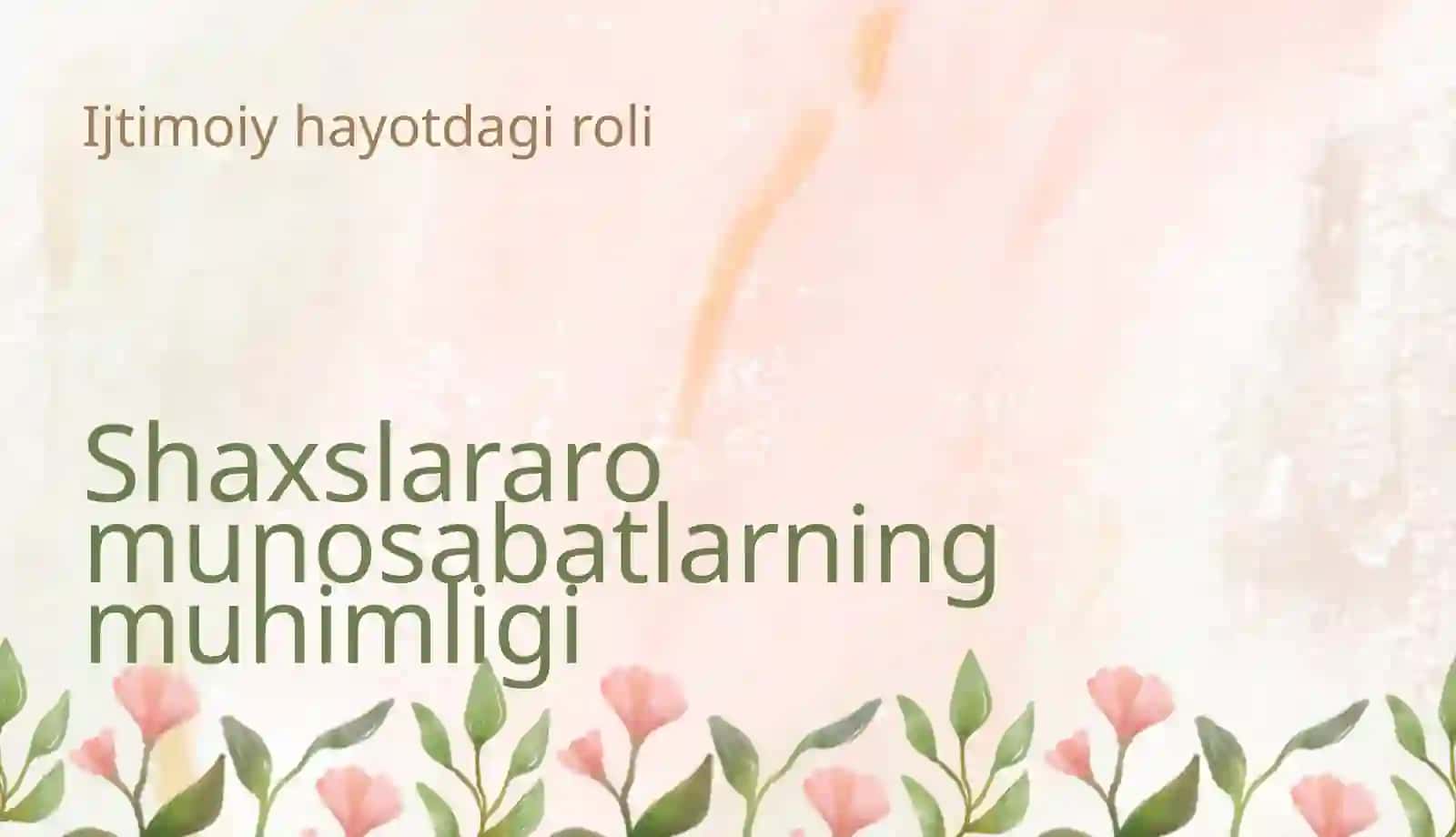 Shaxslararo munosabatlarni korreksiyalash 3