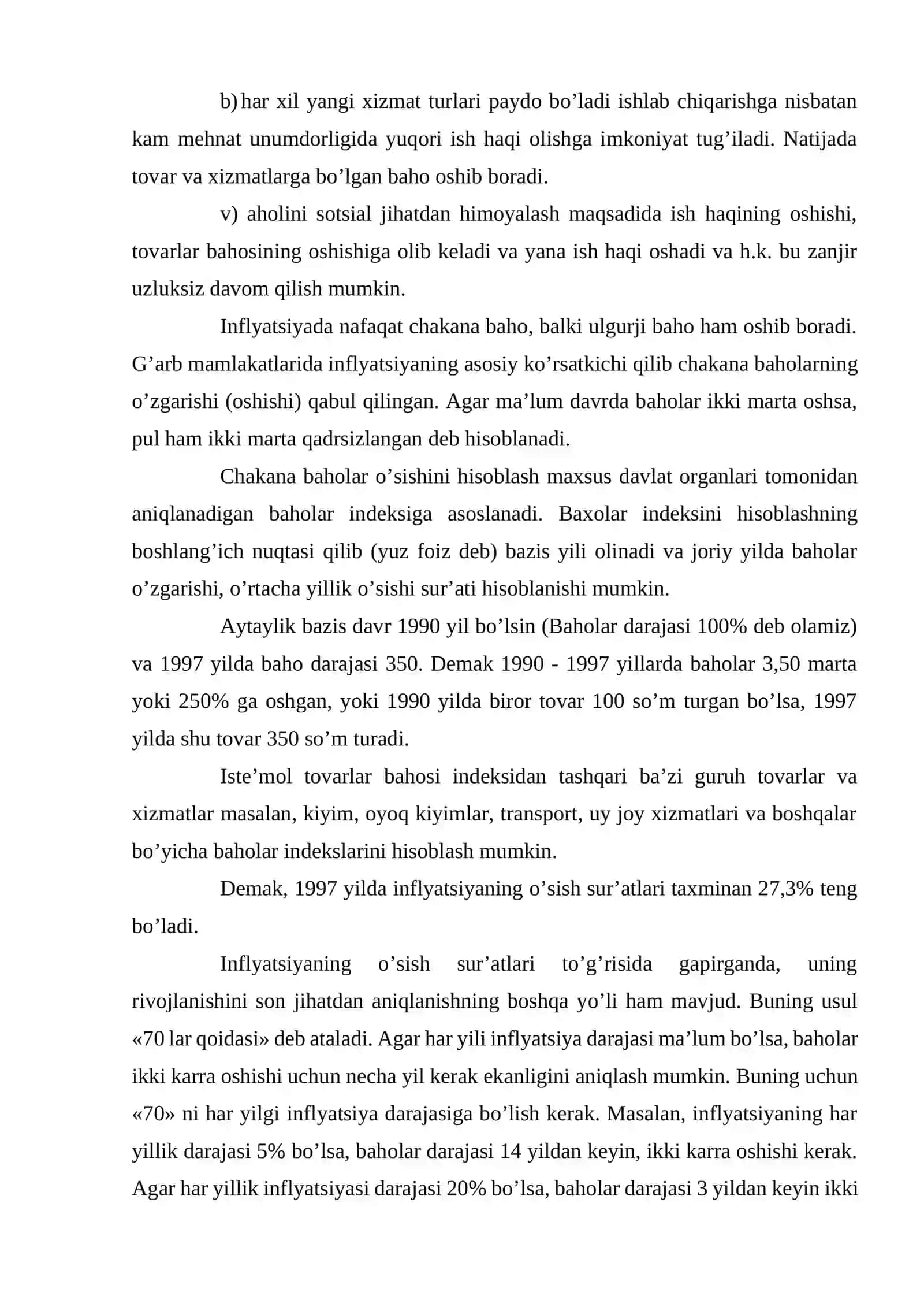 Inflyatsiyaning turlari va toifalari 3