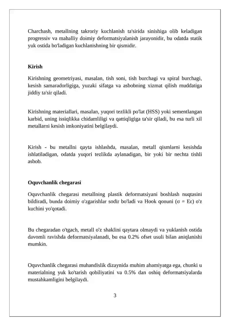 Metallarning mexanik xususiyatlarini aniqlah xususiyatlari 3