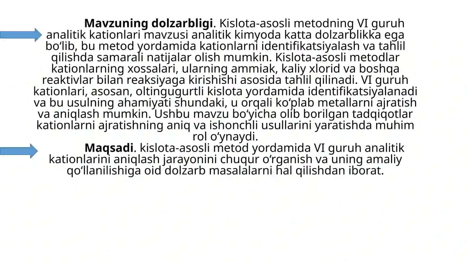 VIanalitikguruhkationlariningumumiytavsifivaguruhreagentta’siri 3