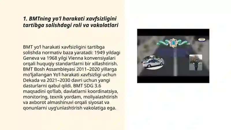 BMTning yo‘l harakati xavfsizligini tartibga solishdagi roli va vakolatlari 3