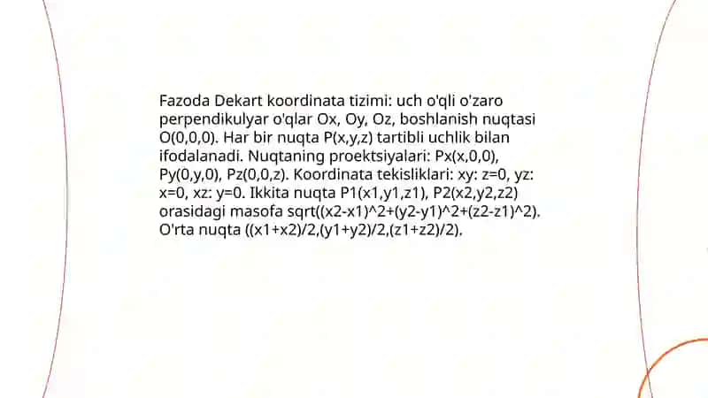 Fazoda analitik geometriya elementlari 3
