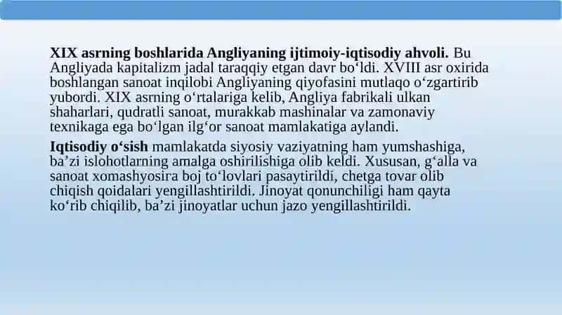 9-Sinf Jaxon tarixi  Buyuk Britaniyaning yuksalishi mavzusi 3