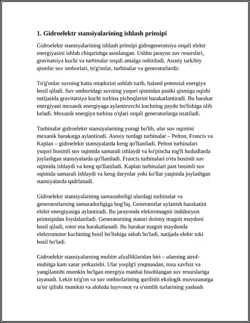 GIDROELEKTR STANSIYALAR 3