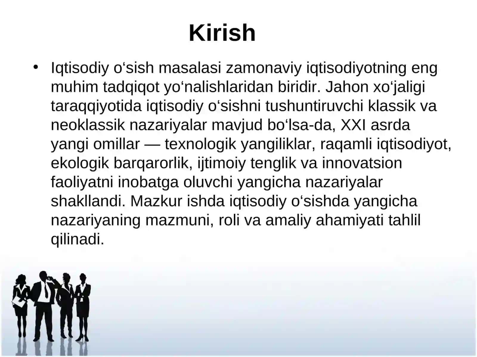 Iqtisodiy oʻsishda yangicha nazariyasi 3