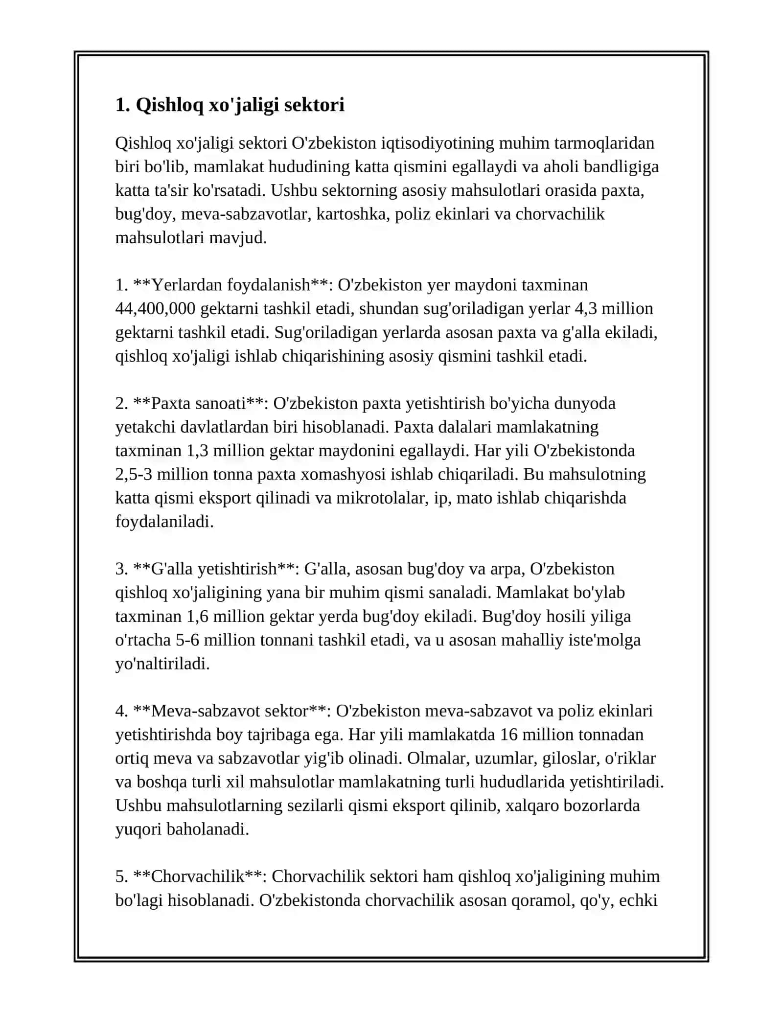 O'ZBEKISTONDA SEKTORLAR FAOLIYATI 3