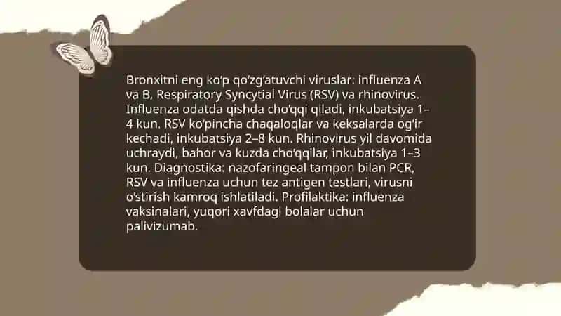 Bronxit kasalligining qo’zg’atuvchilari, patogenez, laboratoriya tashxisi 3