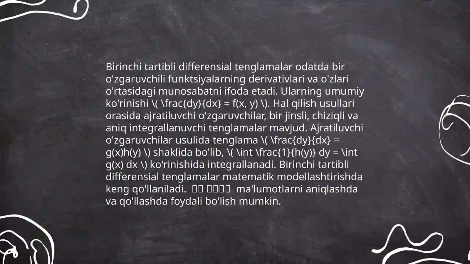 To'la differensial tenglama 3