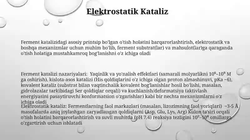 Kataliz nazaryalari Fermentativ kataliz 3