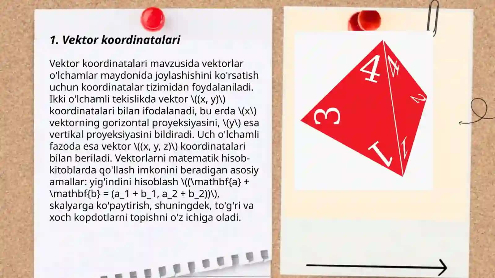 Vektor koordinatalari 3