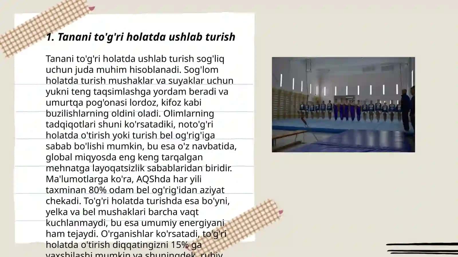 Gimnastikada saf mashqlari 3
