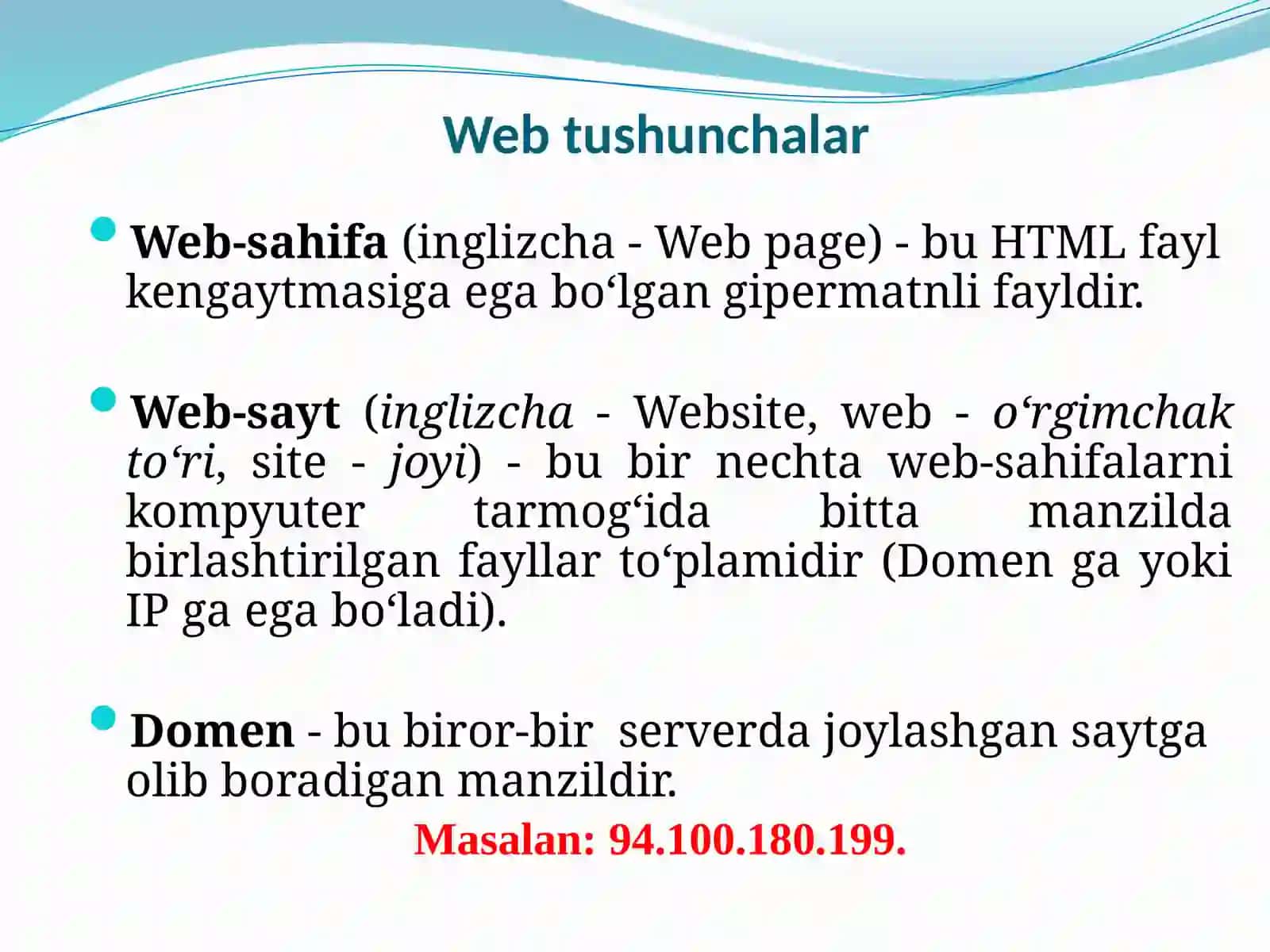 WEB-SAHIFA,WEB-SAYTVA WEB-DIZAYN TUSHUNCHALARI 3