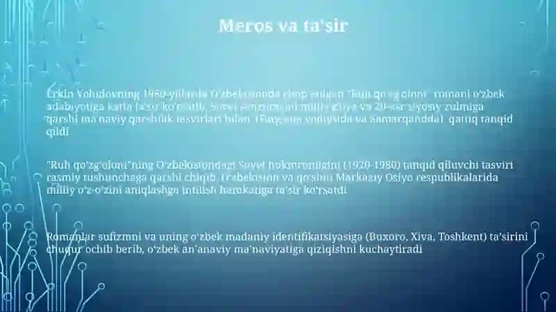 Erkin Vohidov Ruhlar isyoni 3