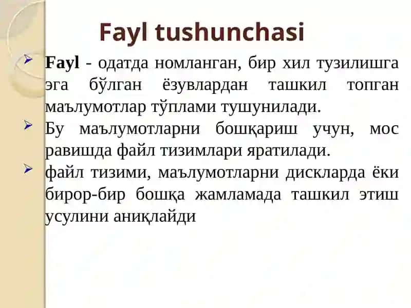 Fayltizimlari(4soat) 3