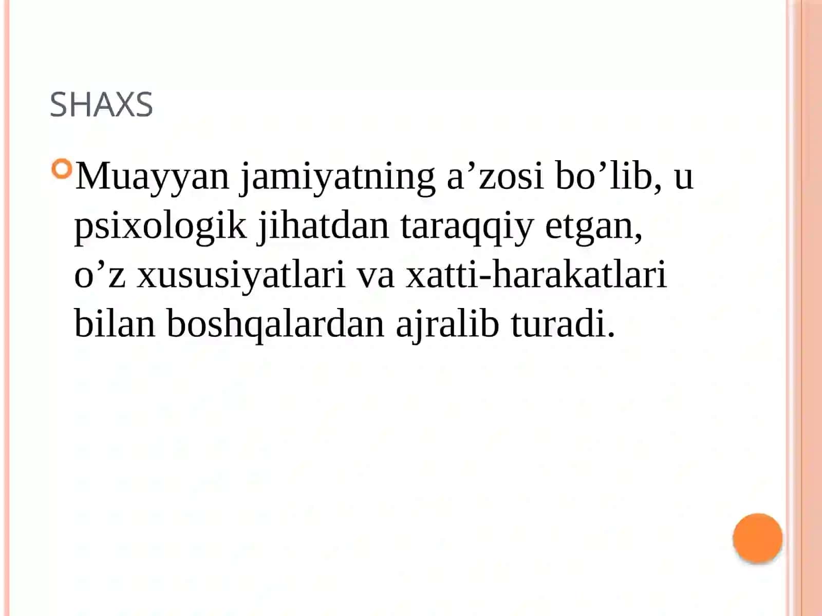 SHAXSNI EVOLUTSION JIHATDAN RIVOJLANISHI 3