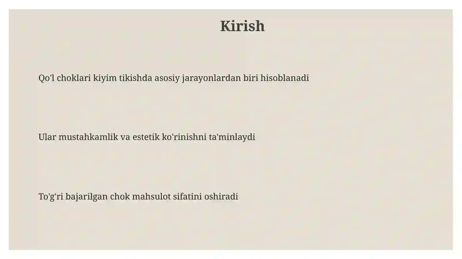 Qo'l choklaridan namunalar tayyorlash 3