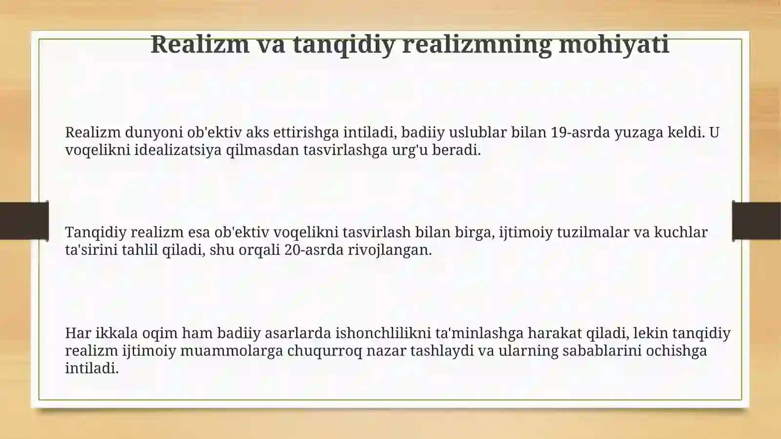 Realizm va Tanqidiy Realizm 3
