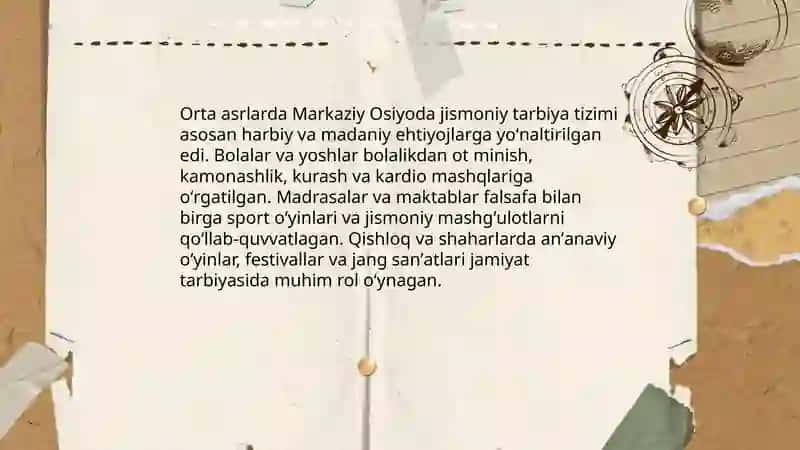 Orta asirlarda Osiyo mamlakatlarida jismoniy tarbiya 3
