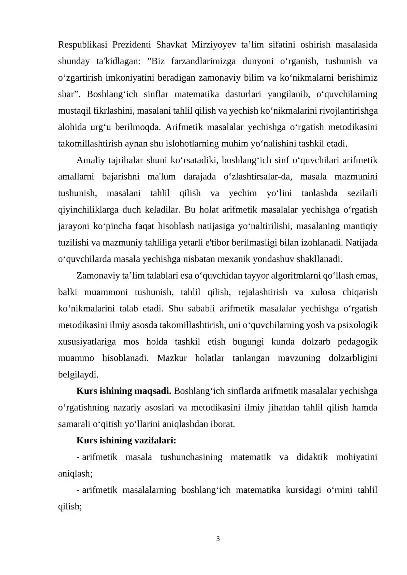 ARIFMETIK MASALALAR YECHISHGA O‘RGATISH METODIKASi 3