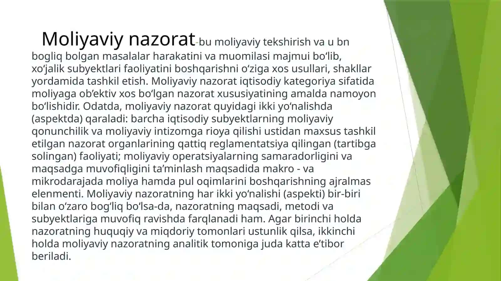 Moliyaviy nazoratning mohiyati, zarurligi va shakllari 3