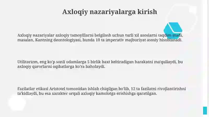 Axloqiy nazariyalar 3