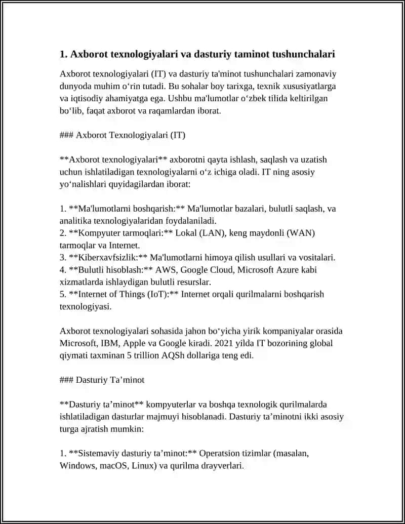 AXBOROT TEXNOLOGIYALARINING DASTURIY TAMINOTI 3