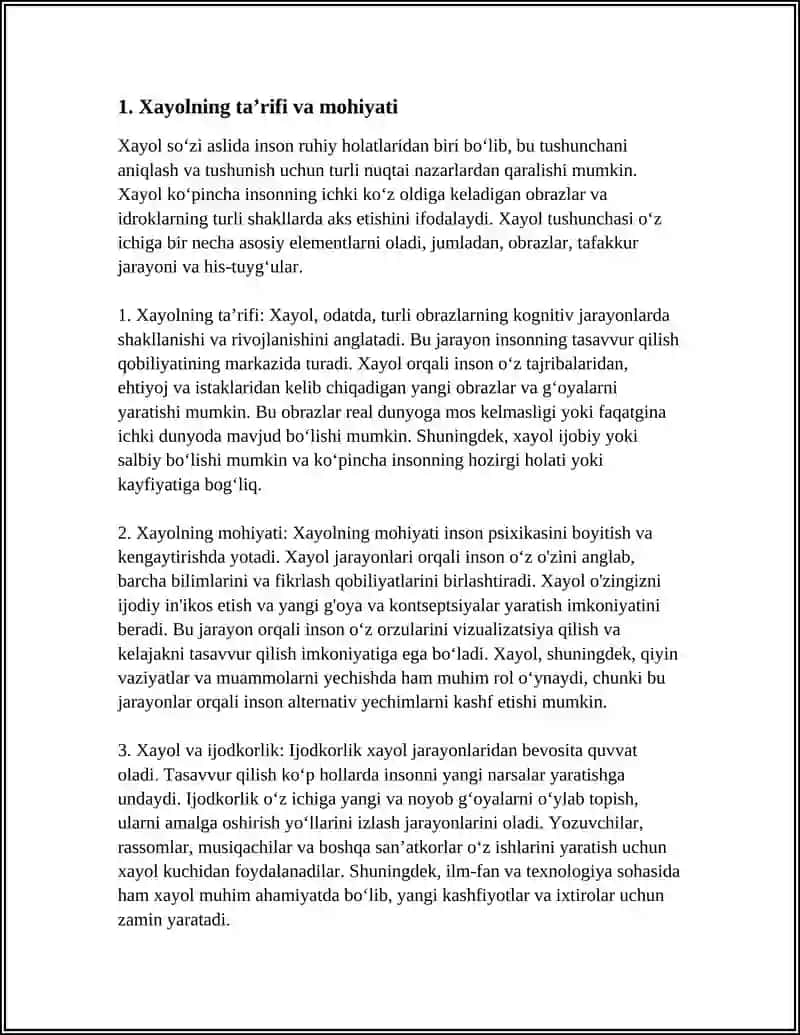 XAYOL HAQIDA TUSHUNCHA 3