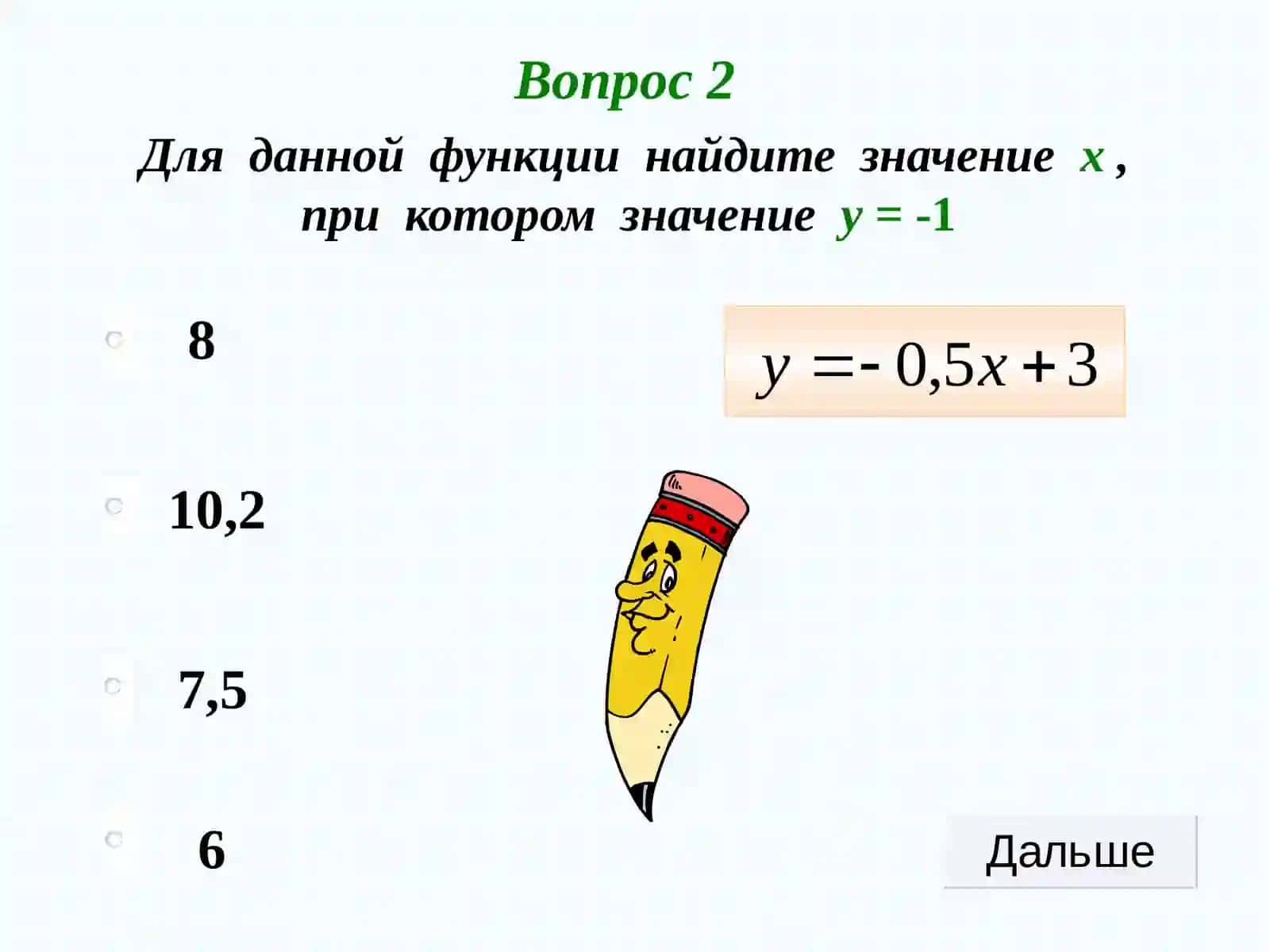 Линейная функция. 1 вариант. Тест. 7 класс 3