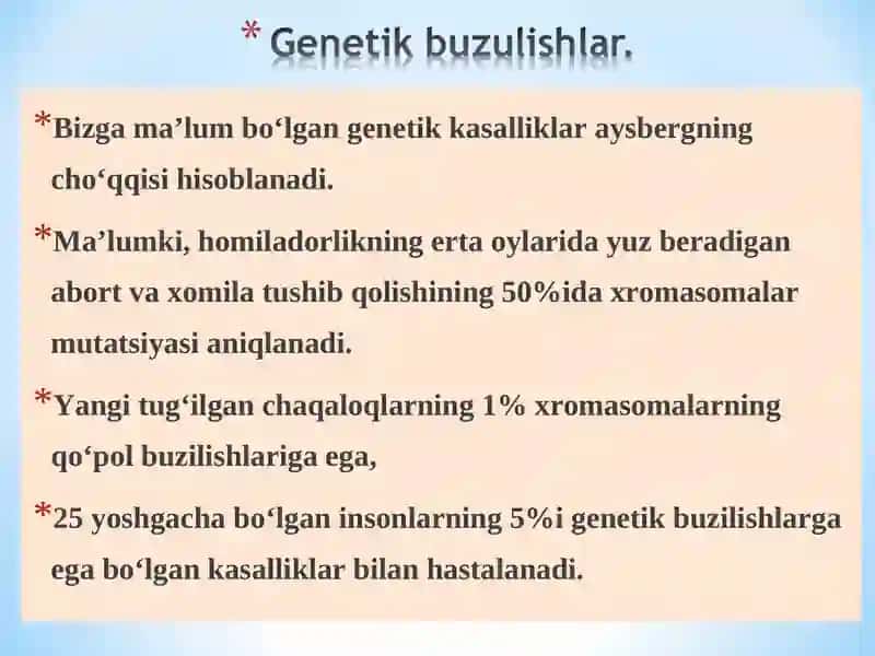 Genetik Buzilishlar va Kasalliklar 3