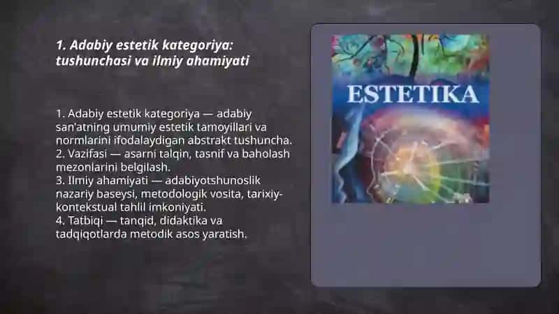 Adabiy estetik kategoriyalar 3