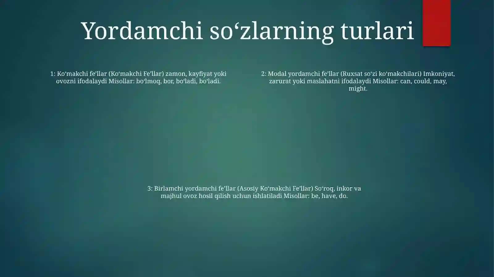 Yordamchi SoʻZlar VaUlarningTurlari 3