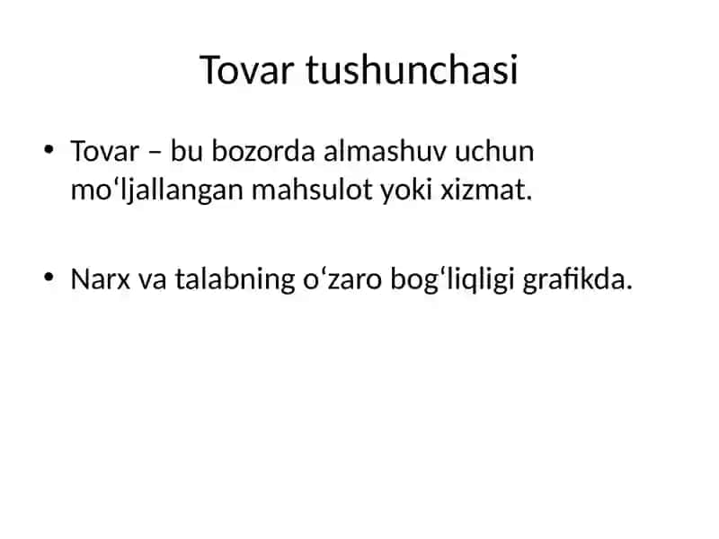 Tovar tushunchasi 3