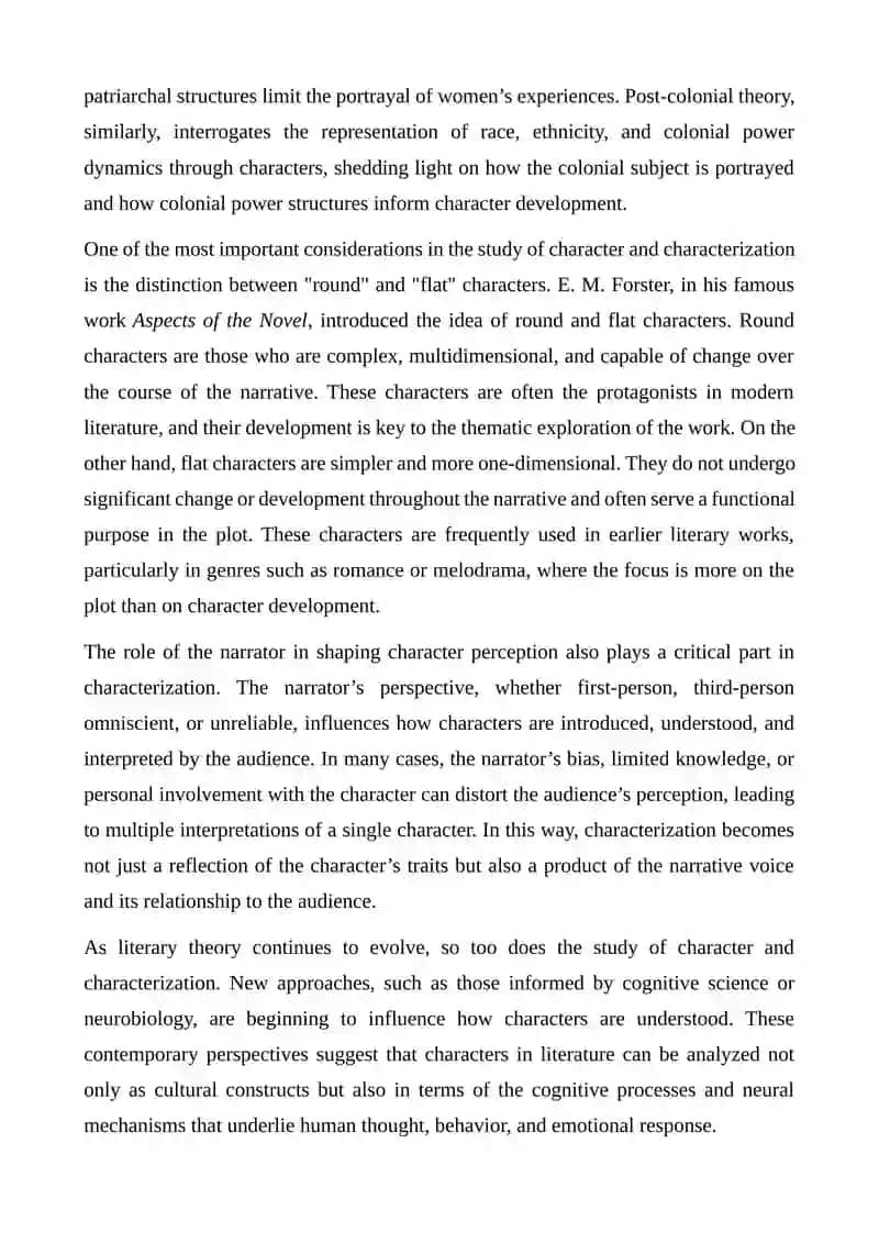 THEORETICAL FOUNDATIONS OF CHARACTER ANALYSIS IN LITERATURE 3