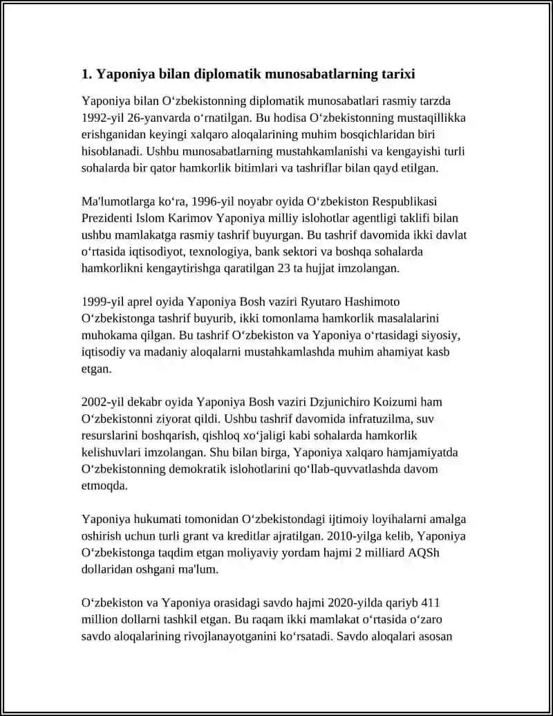 YAPONIYA BILAN DIPLOMATIK MUNOABAR 3