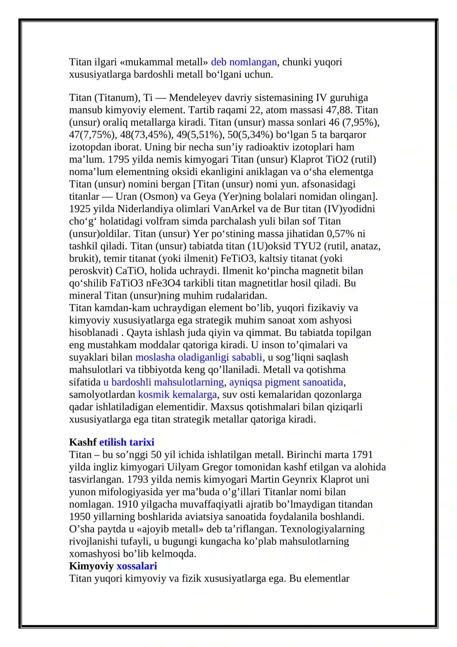 Titan ishlab chiqarish texnologiyasi 3