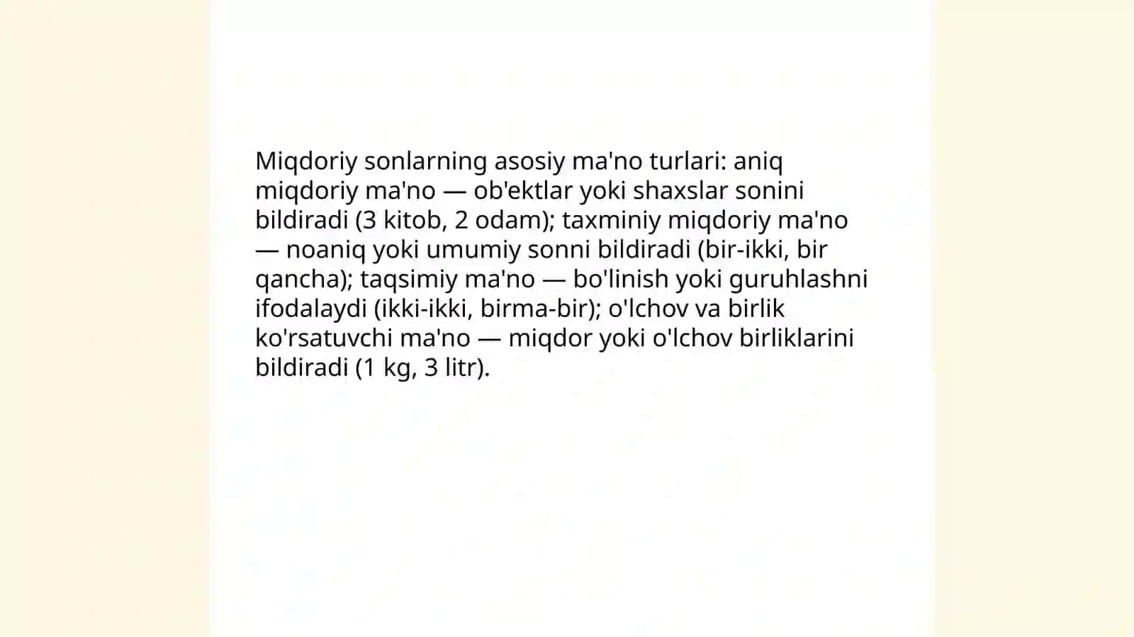 Son soʻz turkumining ma'no turlari 3
