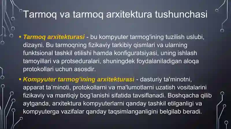 Tarmoq arxitekturasi 3