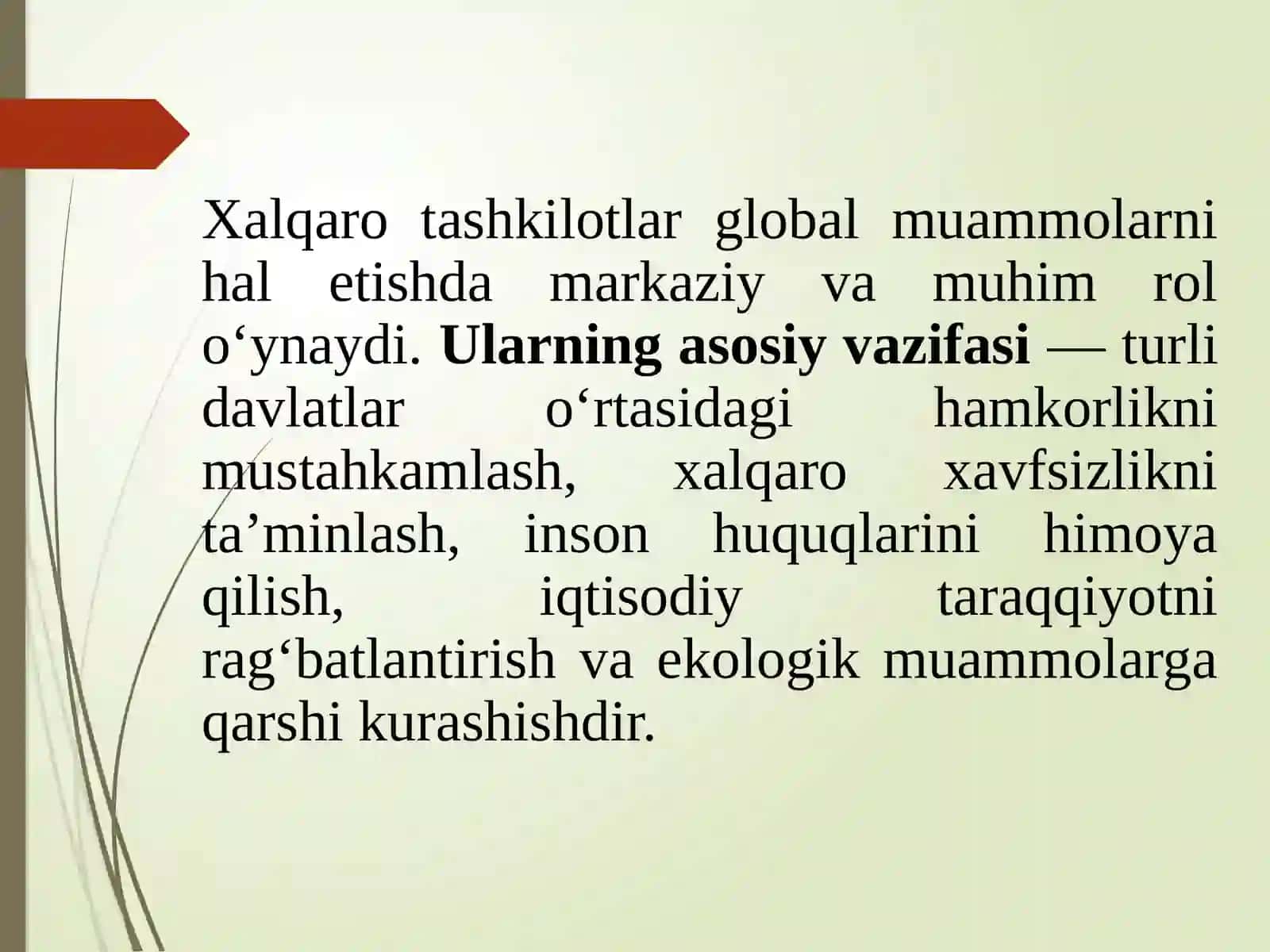 Xalqaro tashkilotlarning global muammolarni hal etishdagi o’rni 3