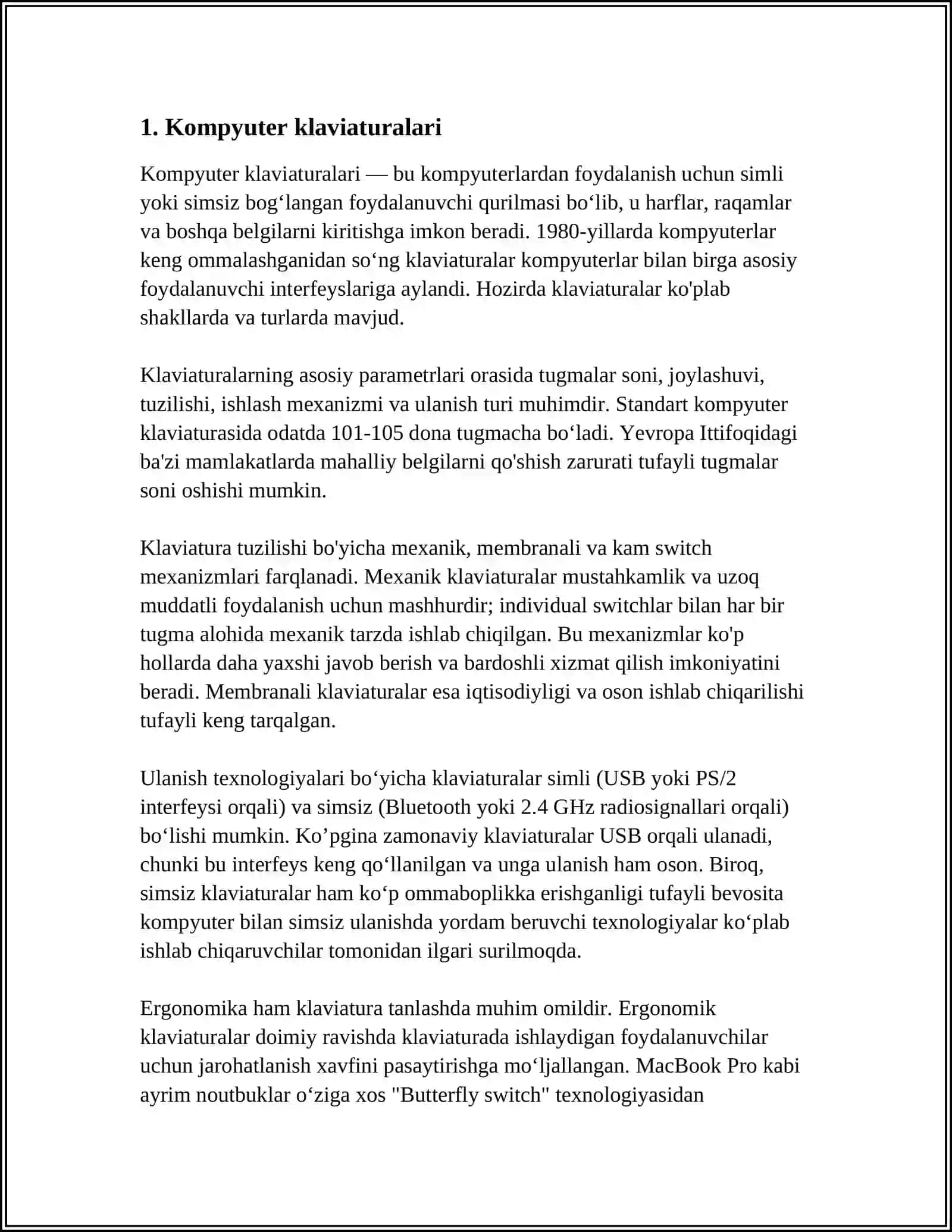 KOMPYUTER MA'LUMOTLARNI KIRITISH - CHIQARISH TIZIMLARI 3
