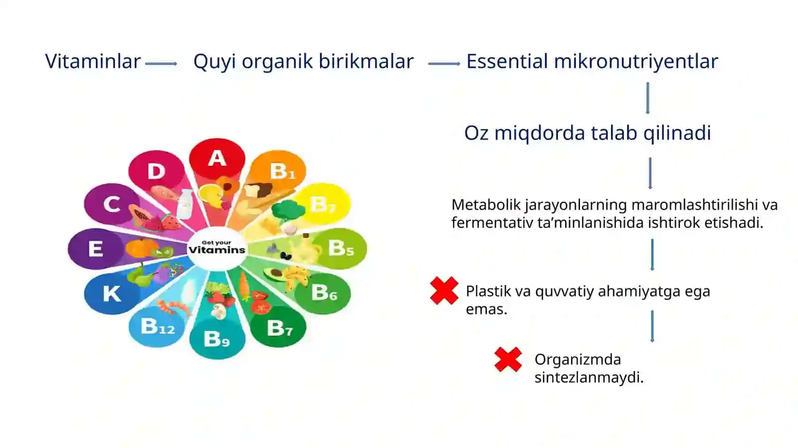 Vitaminlar. Vitaminlarning biologik qiymati 3