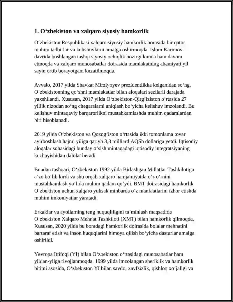 O‘ZBEKISTON VA JAHON HAMJAMIYATI 3
